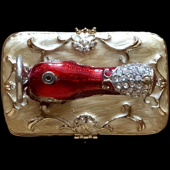 DZ Vintage Style Sewing Machine Trinket Box with Swarovski Crystals - Picture 4 of 5